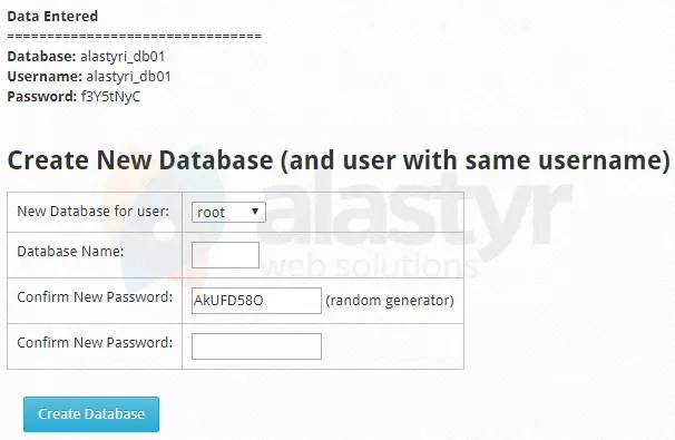 CWP MySQL Veritabani Olusturma (4)