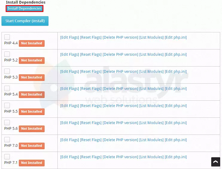 PHP Versiyon Seçimş