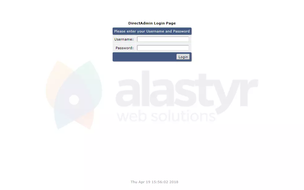 DirectAdmin Giriş Ekranı
