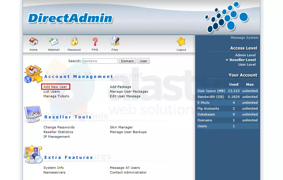 DirectAdmin Hosting Oluşturma-2