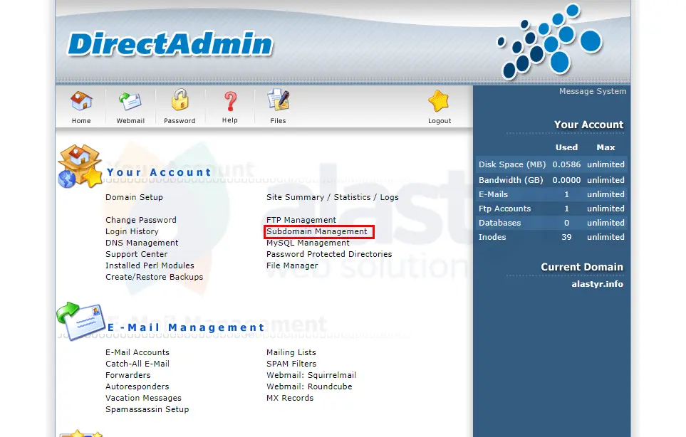 DirectAdmin Subdomain Oluşturma (1)