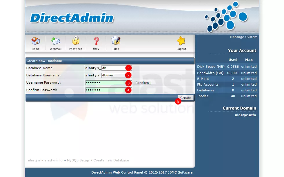 DirectAdmin Veritabanı Oluşturma (3)
