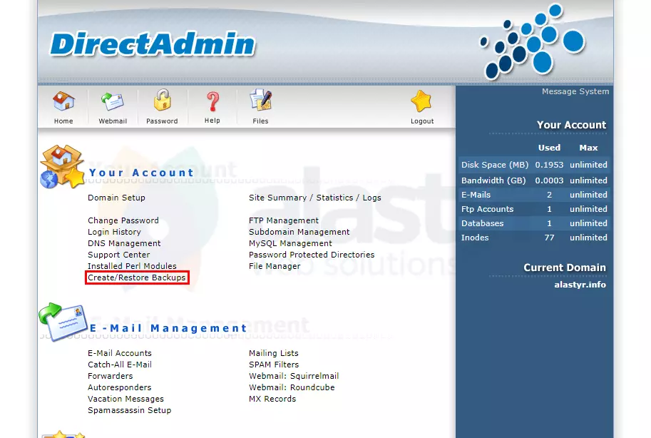 DirectAdmin Yedek Alma (1)