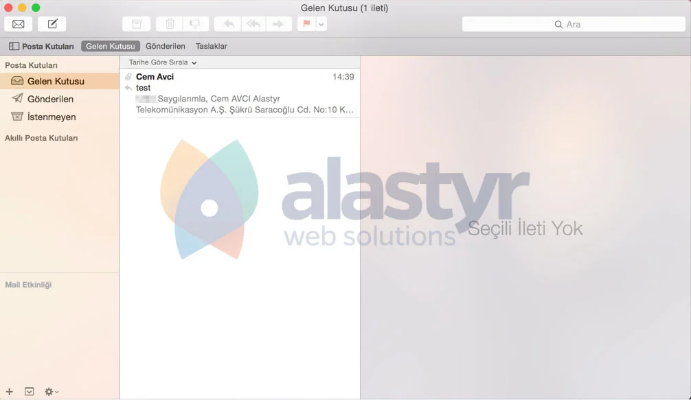 MacOS Eposta kurulumu resimli anlatım