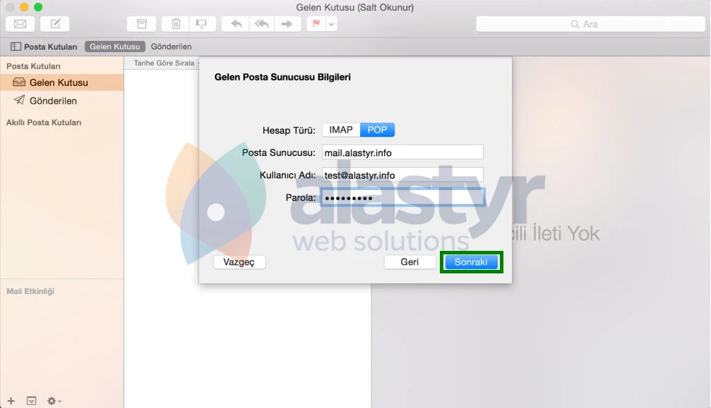 MacOS mail nasıl kurulur