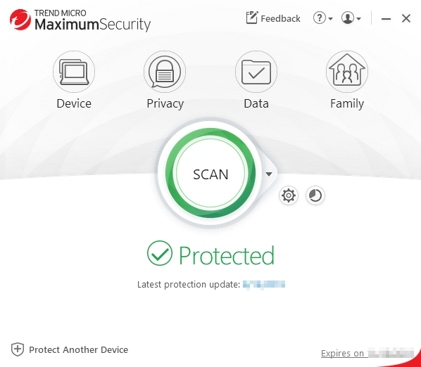 Etkinleştirdikten sonra, Trend Micro Security'nin ana konsolunu göreceksiniz.