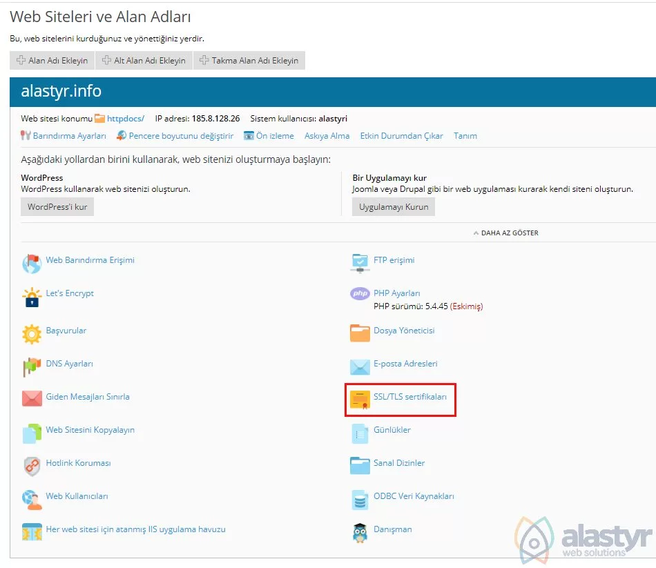 Plesk Kontrol Panel’de SSL Sertifika Kurulumu