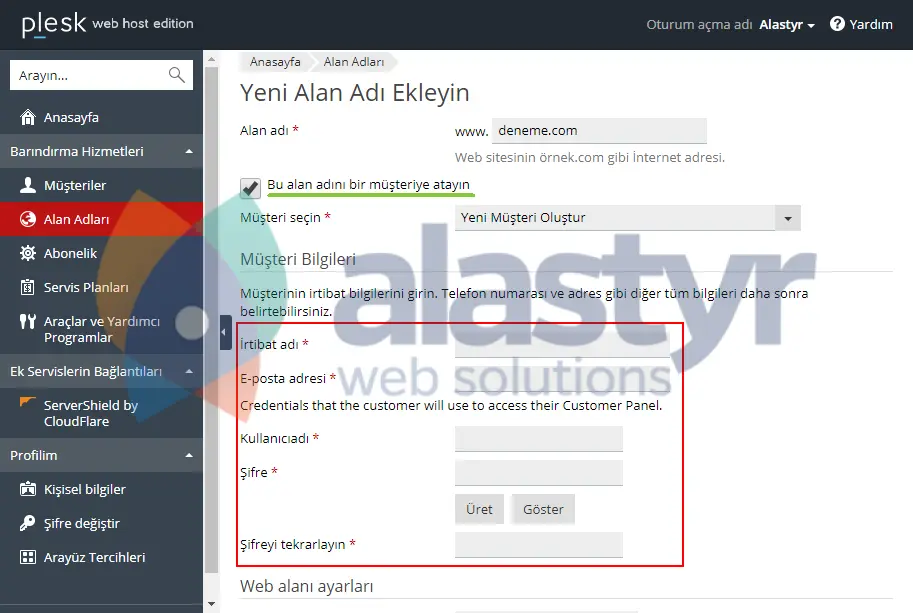 Plesk Hosting Oluşturmaa (4)
