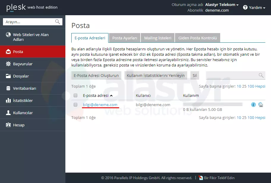 Yönlendirme mail ekleme 