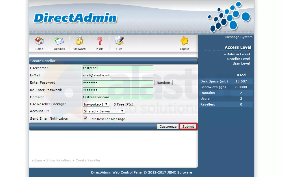 Reseller Oluşturma (2)