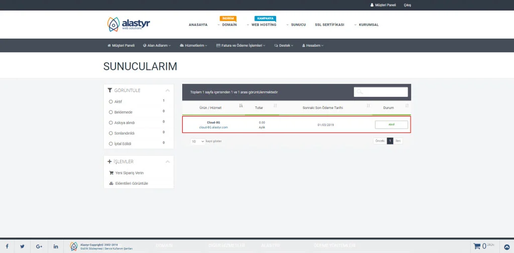 2- Sunucu Urun Yonetimi
