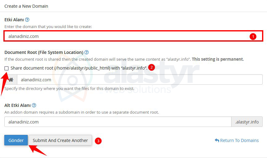 cPanel Addon Domain Nasıl Oluşturulur?