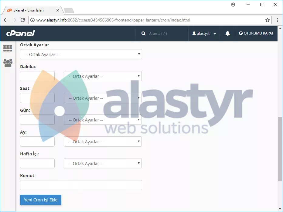 cPanel Cron Ayarları