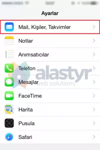 iphone e-posta kurulumu
