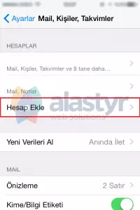 iphone mail kurmak