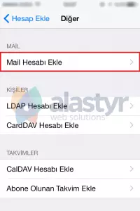 iphone posta kurulumu