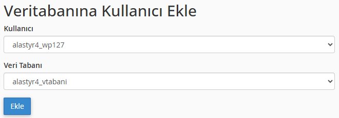 cPanel'de MySQL Veritabanı Açma