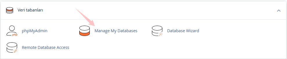 cPanel'de MySQL Veritabanı Açma