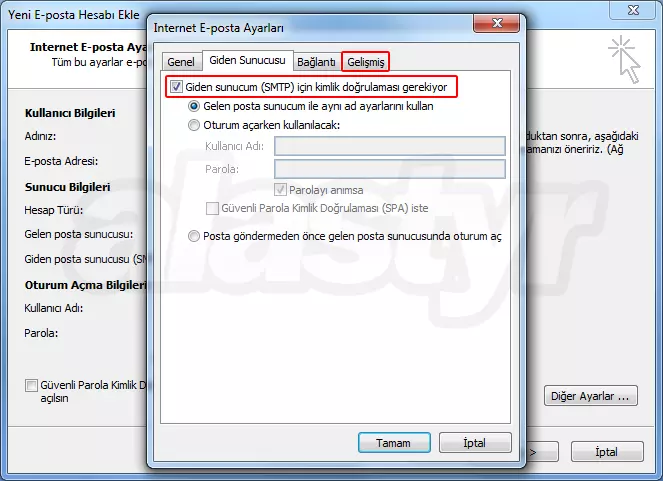 Outlook 2007 ayarları