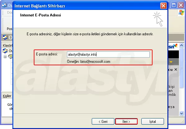 outlook mail kurulumu