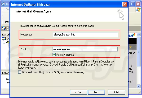 outlook eposta kurulumu