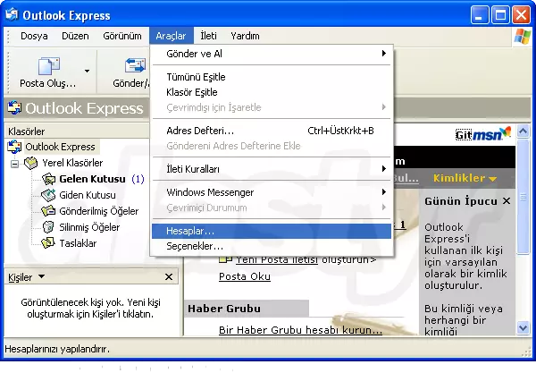 Outlook hesap ekleme
