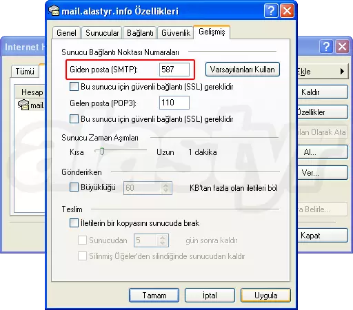 Outlook E-mail Ayarları
