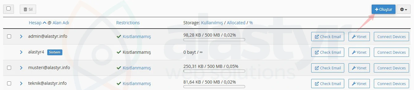 E-posta hesabı nasıl oluşturulur? (cPanel)