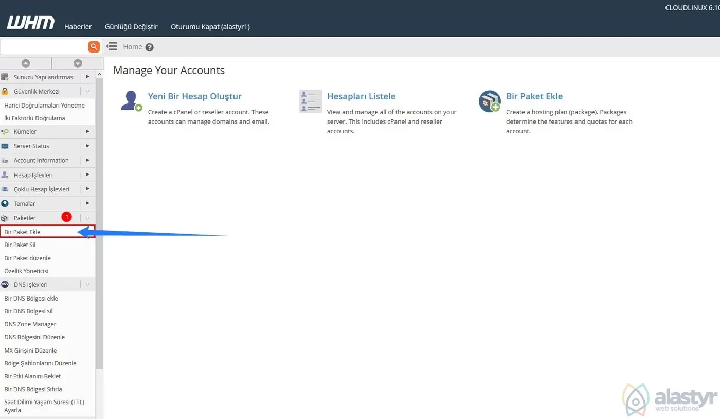 Cpanel Paket Ekleme 