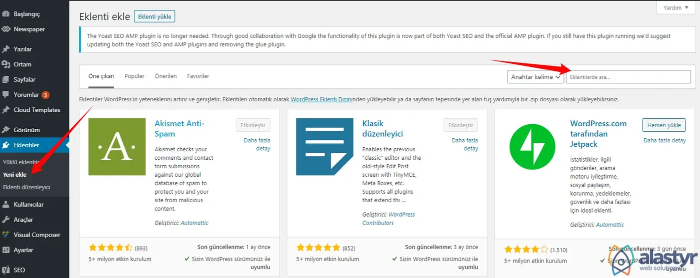 WordPress Eklenti Yükleme
