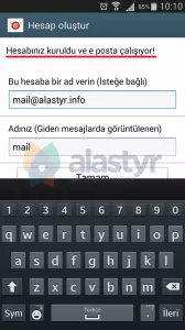 android mail ayarları