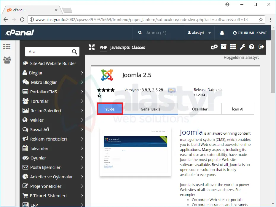 tek tıkla joomla kurulumu (2)