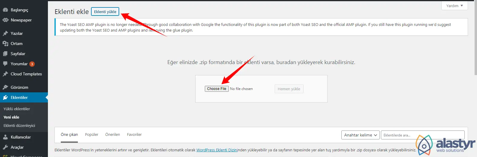 WordPress Plugin Y&uuml;kleme