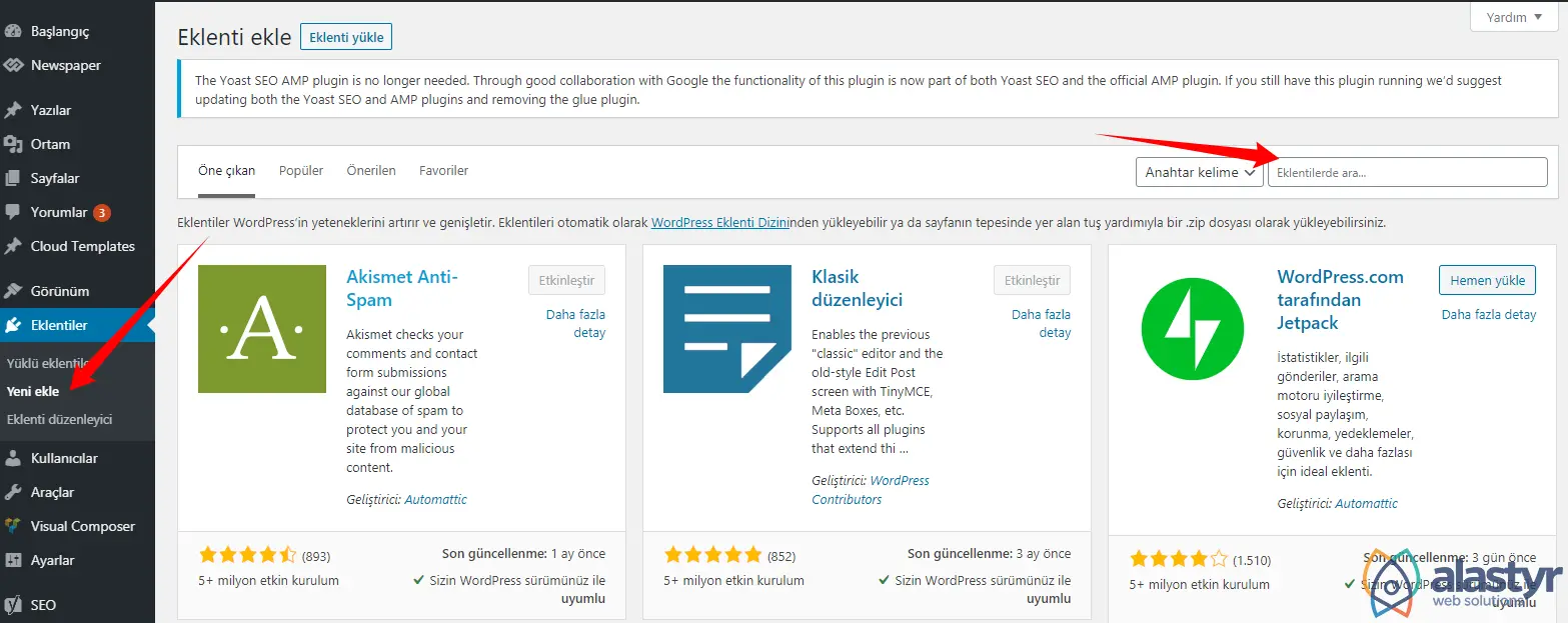 WordPress Eklenti Y&uuml;kleme