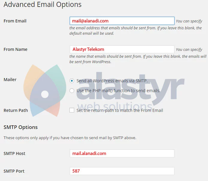 SMTP Yapılandırması