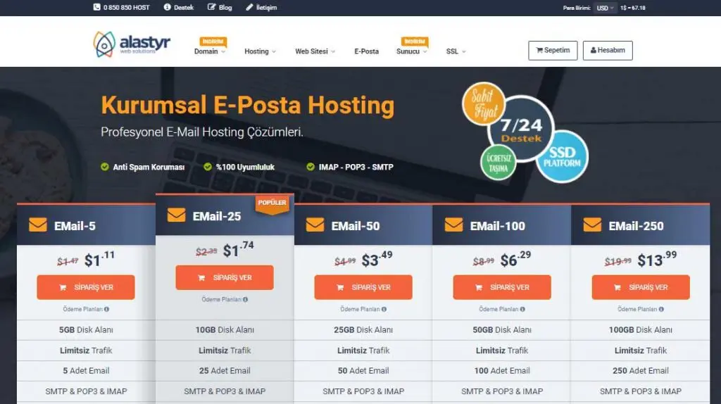 mail hosting fiyatları