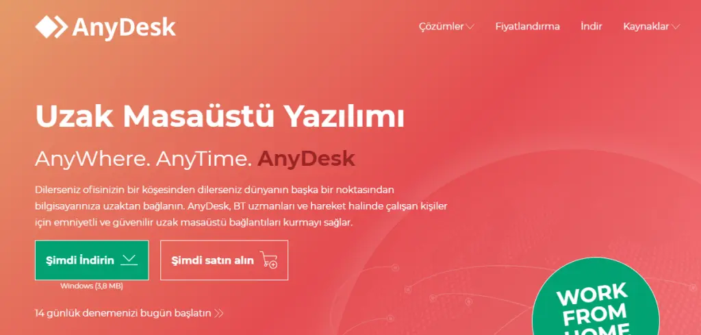 AnyDesk Uzaktan Bağlantı Programı
