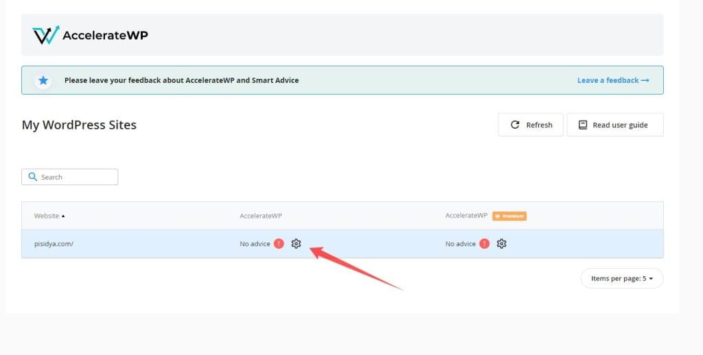 AccelerateWP modül ayarları ekranı