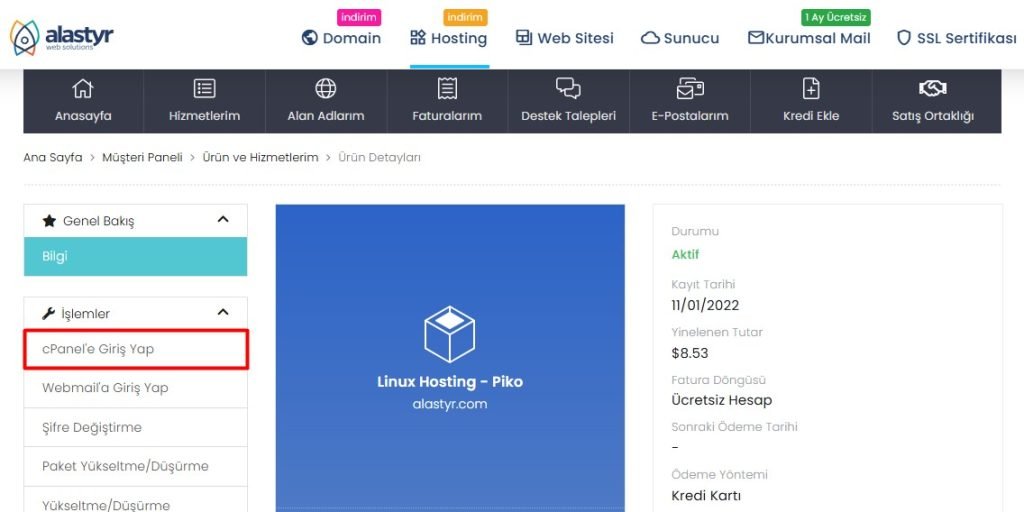 cpanel giris alastyr