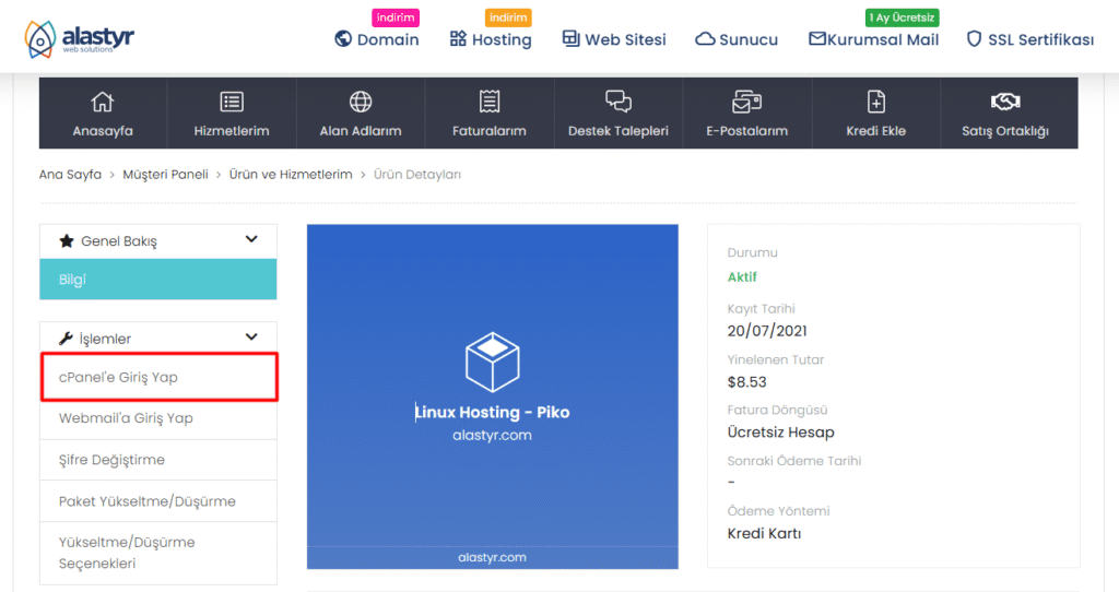 wordpress kurulumu
