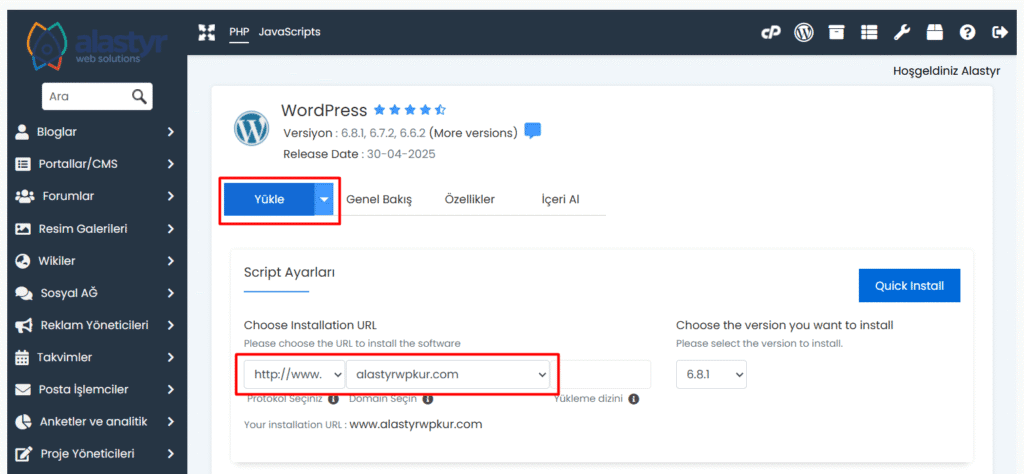 wordpress kur
