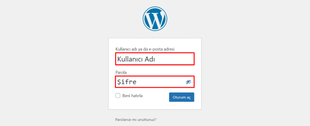 wordpress panel girişi