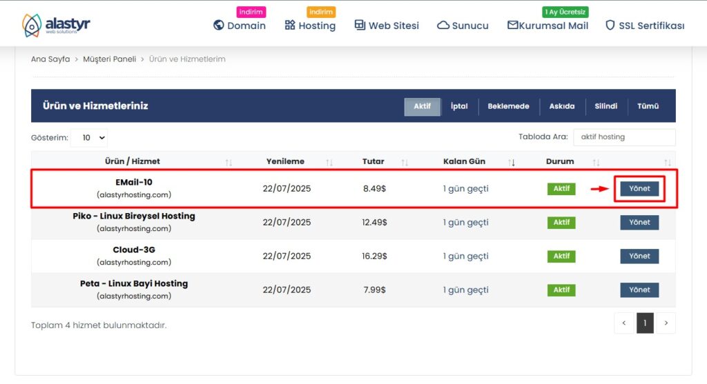 spam filtresi aç