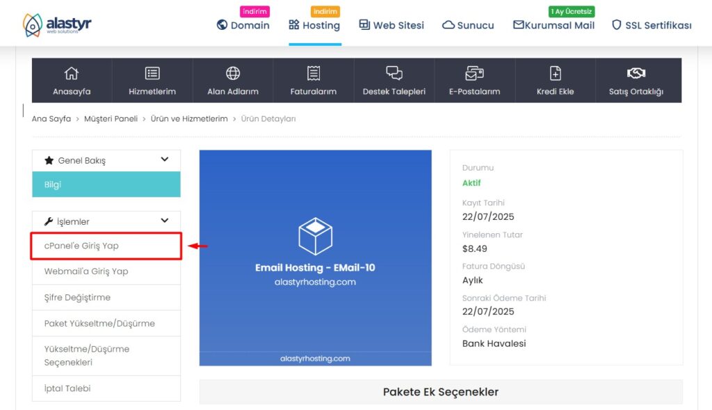 mail filtre oluştur